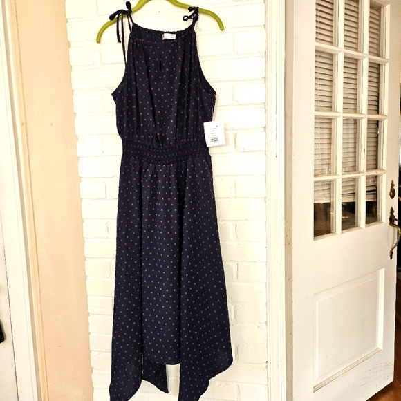 89th & Madison | Navy 💙Dress Size M | Handkerchief hem ⛵️💙👗 textured pattern - Picture 2 of 8